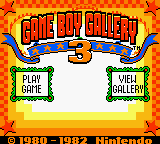 GameBoy Gallery 3 title screen for GameBoy Color